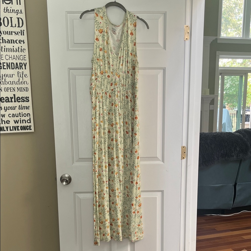 Market & Spruce Floral Maxi Dress - Cream and Orange